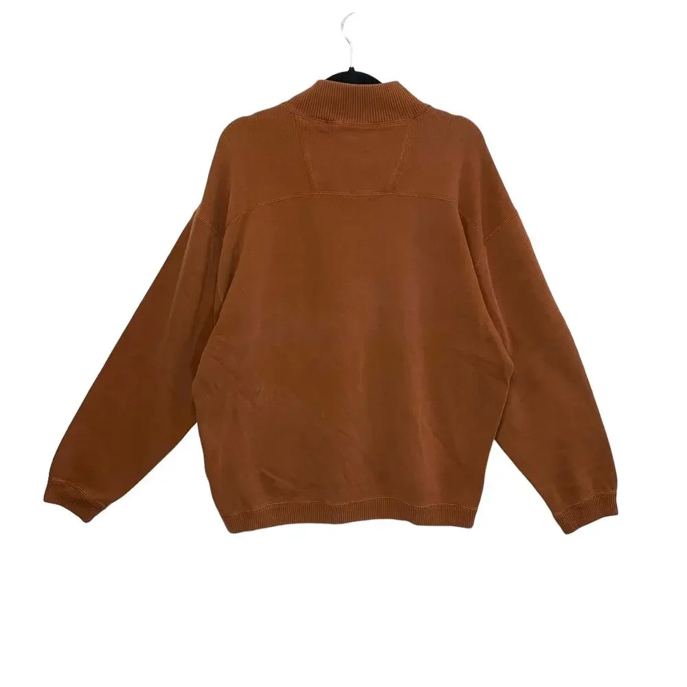 Tommy Bahama 1/4 Zip Pullover Cotton Long Sleeve Sweater Men's L Rust Timeless